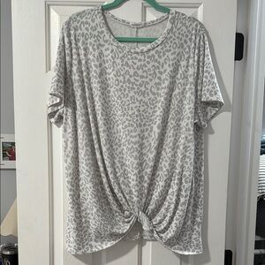 Gray Leopard Print Women's Top